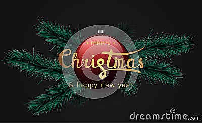 Merry christmas and happy new year banner Vector Illustration